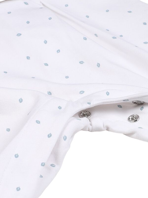 Infants White Leg Opening Baby Suit image number 3